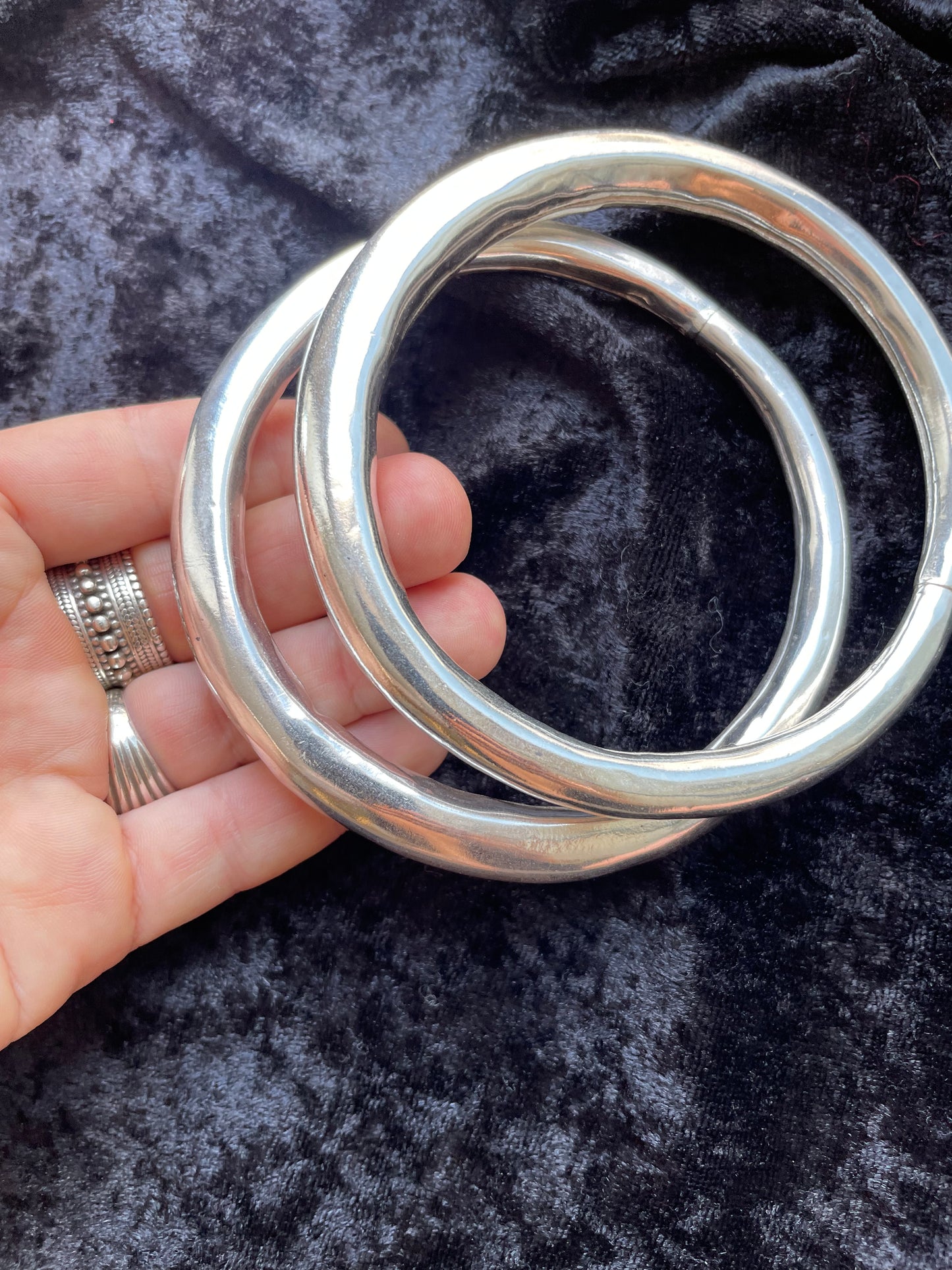 Set 2 tobilleras plateadas